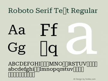 Roboto Serif Text Regular Version 1.001 2018图片样张