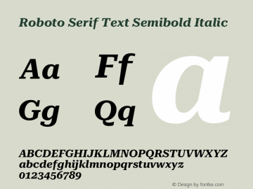Roboto Serif Text Semibold Italic Version 1.001 2018图片样张