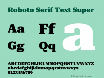 Roboto Serif Text Super Version 1.001;PS 1.1;hotconv 16.6.54;makeotf.lib2.5.65590图片样张