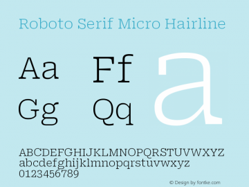 Roboto Serif Micro Hairline Version 1.001 2019图片样张