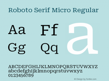 Roboto Serif Micro Regular Version 1.001 2019图片样张
