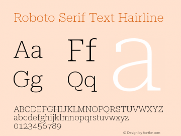 Roboto Serif Text Hairline Version 1.001 2019图片样张