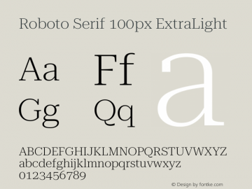 Roboto Serif 100px ExtraLight Version 1.003图片样张