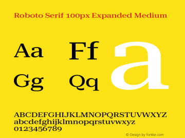 Roboto Serif 100px Expanded Medium Version 1.003图片样张