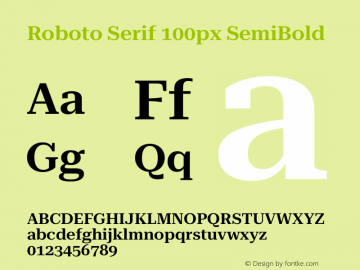 Roboto Serif 100px SemiBold Version 1.003图片样张