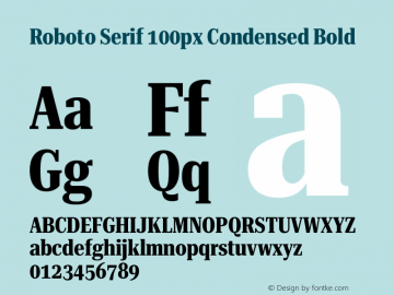 Roboto Serif 100px Condensed Bold Version 1.003图片样张