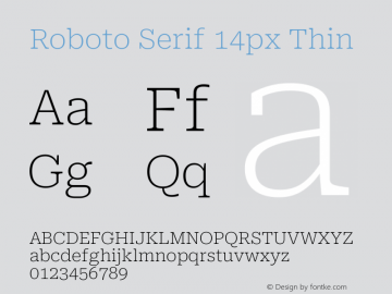 Roboto Serif 14px Thin Version 1.003图片样张
