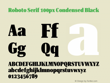 Roboto Serif 100px Condensed Black Version 1.003图片样张