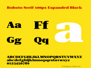 Roboto Serif 100px Expanded Black Version 1.003图片样张