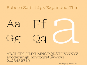 Roboto Serif 14px Expanded Thin Version 1.003图片样张