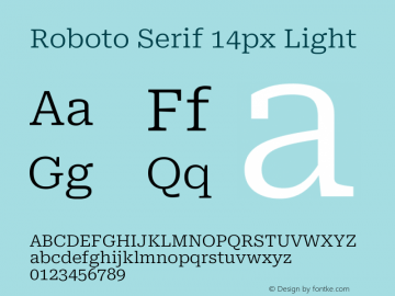 Roboto Serif 14px Light Version 1.003图片样张