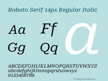 Roboto Serif 14px Regular Italic Version 1.003图片样张