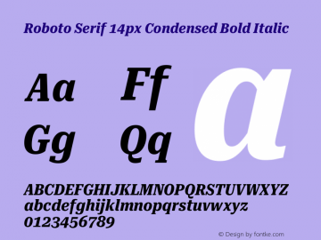 Roboto Serif 14px Condensed Bold Italic Version 1.003图片样张