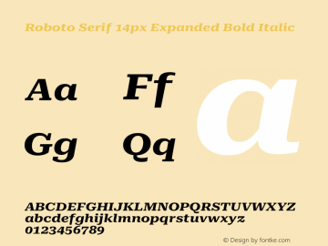 Roboto Serif 14px Expanded Bold Italic Version 1.003图片样张