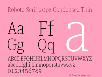 Roboto Serif 20px Condensed Thin Version 1.003图片样张