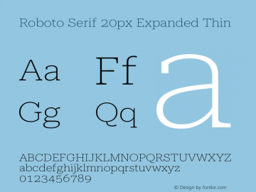 Roboto Serif 20px Expanded Thin Version 1.003图片样张