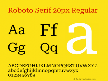 Roboto Serif 20px Regular Version 1.003图片样张