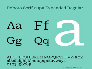Roboto Serif 20px Expanded Regular Version 1.003图片样张