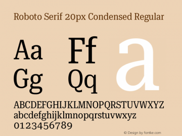 Roboto Serif 20px Condensed Regular Version 1.003图片样张