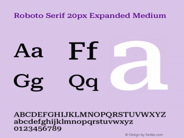 Roboto Serif 20px Expanded Medium Version 1.003图片样张