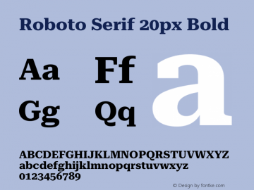 Roboto Serif 20px Bold Version 1.003图片样张