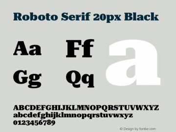 Roboto Serif 20px Black Version 1.003图片样张