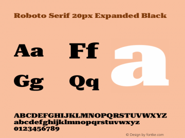 Roboto Serif 20px Expanded Black Version 1.003图片样张