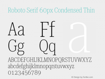 Roboto Serif 60px Condensed Thin Version 1.003图片样张