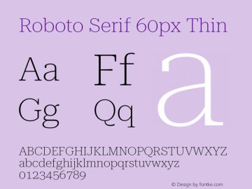 Roboto Serif 60px Thin Version 1.003图片样张