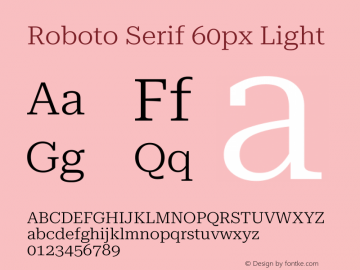 Roboto Serif 60px Light Version 1.003图片样张