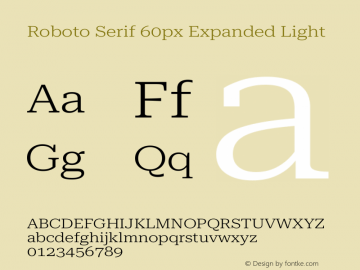 Roboto Serif 60px Expanded Light Version 1.003图片样张