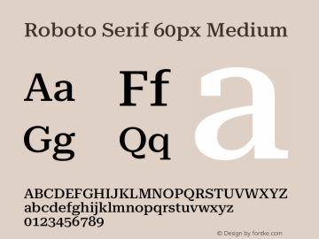 Roboto Serif 60px Medium Version 1.003图片样张