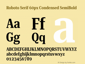 Roboto Serif 60px Condensed SemiBold Version 1.003图片样张
