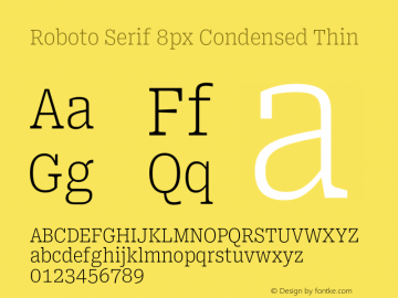 Roboto Serif 8px Condensed Thin Version 1.003图片样张