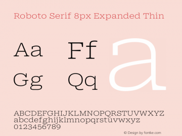 Roboto Serif 8px Expanded Thin Version 1.003图片样张