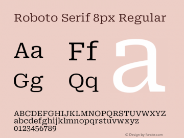 Roboto Serif 8px Regular Version 1.003图片样张