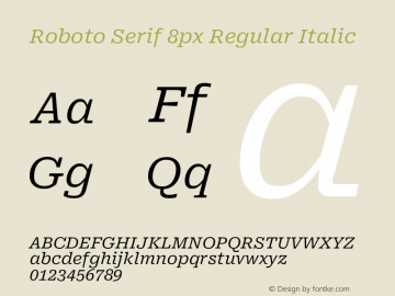 Roboto Serif 8px Regular Italic Version 1.003图片样张