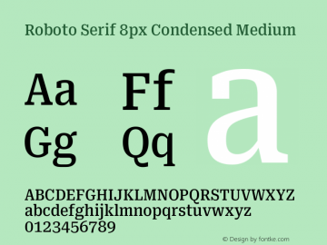 Roboto Serif 8px Condensed Medium Version 1.003图片样张