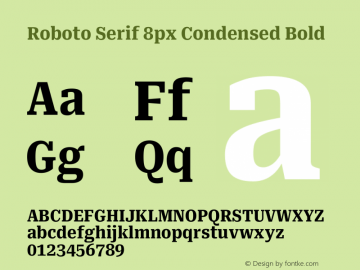 Roboto Serif 8px Condensed Bold Version 1.003图片样张