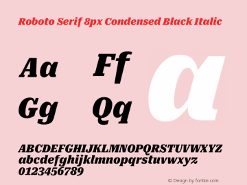 Roboto Serif 8px Condensed Black Italic Version 1.003图片样张