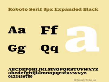 Roboto Serif 8px Expanded Black Version 1.003图片样张