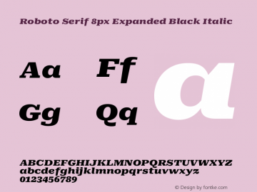 Roboto Serif 8px Expanded Black Italic Version 1.003图片样张