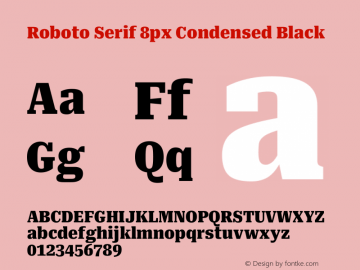 Roboto Serif 8px Condensed Black Version 1.003图片样张