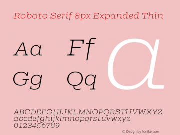 Roboto Serif 8px Expanded Thin Version 1.004图片样张