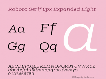 Roboto Serif 8px Expanded Light Version 1.004图片样张