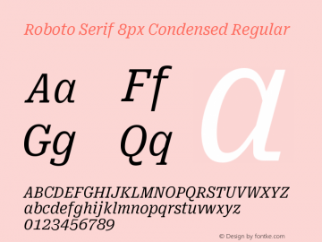 Roboto Serif 8px Condensed Regular Version 1.004图片样张