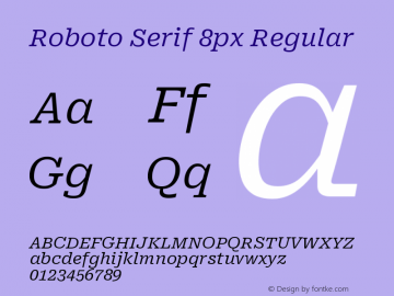 Roboto Serif 8px Regular Version 1.004图片样张