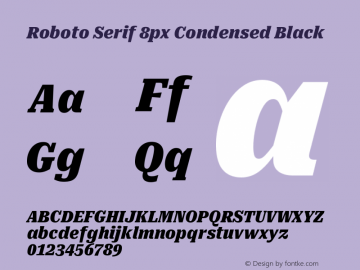 Roboto Serif 8px Condensed Black Version 1.004图片样张