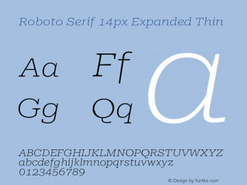 Roboto Serif 14px Expanded Thin Version 1.004图片样张