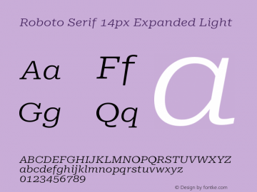 Roboto Serif 14px Expanded Light Version 1.004图片样张